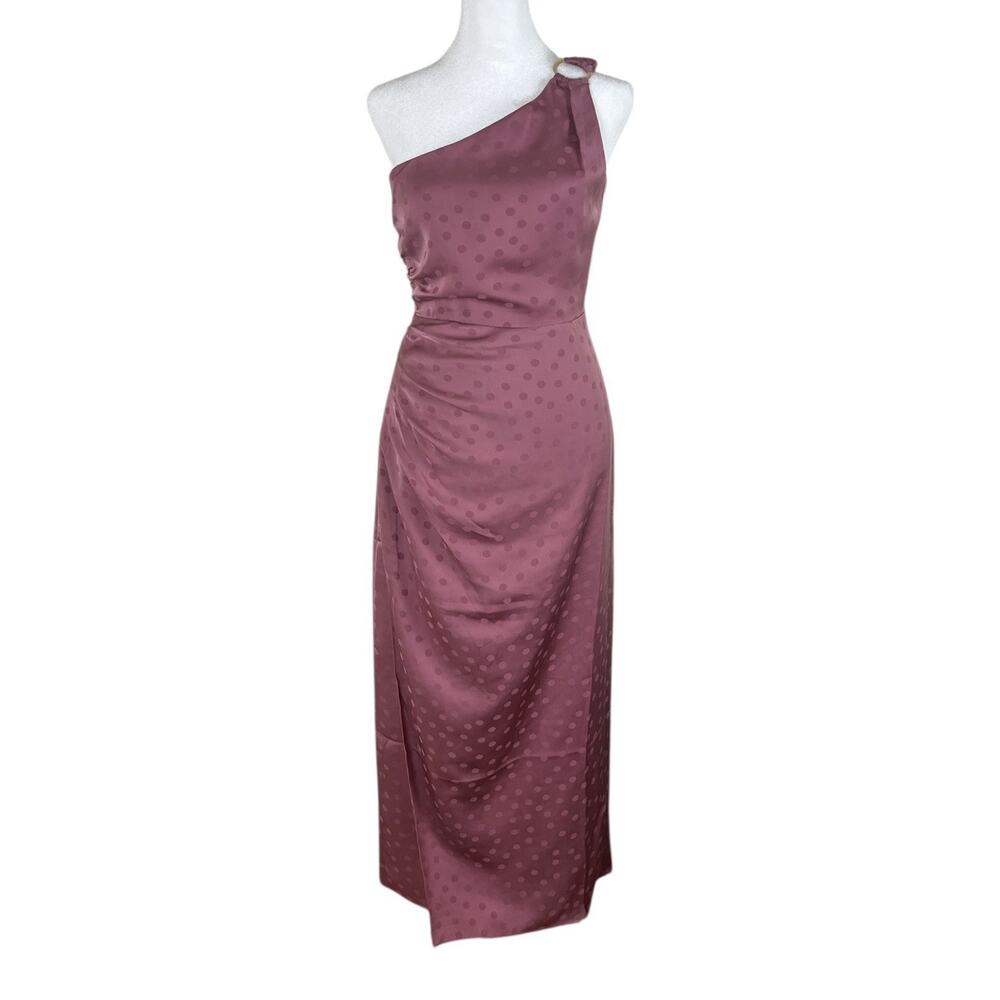 Favorite Daughter Singles Table Dress Mauve Polka Dot One Shoulder Size 0 NWT - Picture 5 of 11